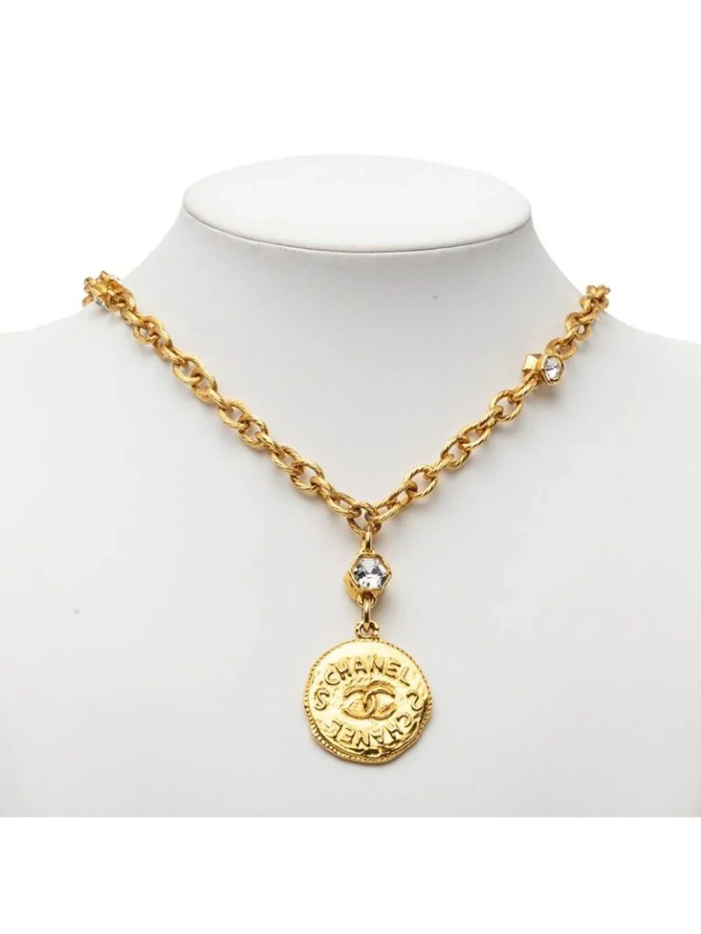 Chanel CC Logo Long Chain Pendant Gold Plated Bijou